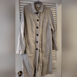 J. Jill Long Linen Duster Jacket (Natural)